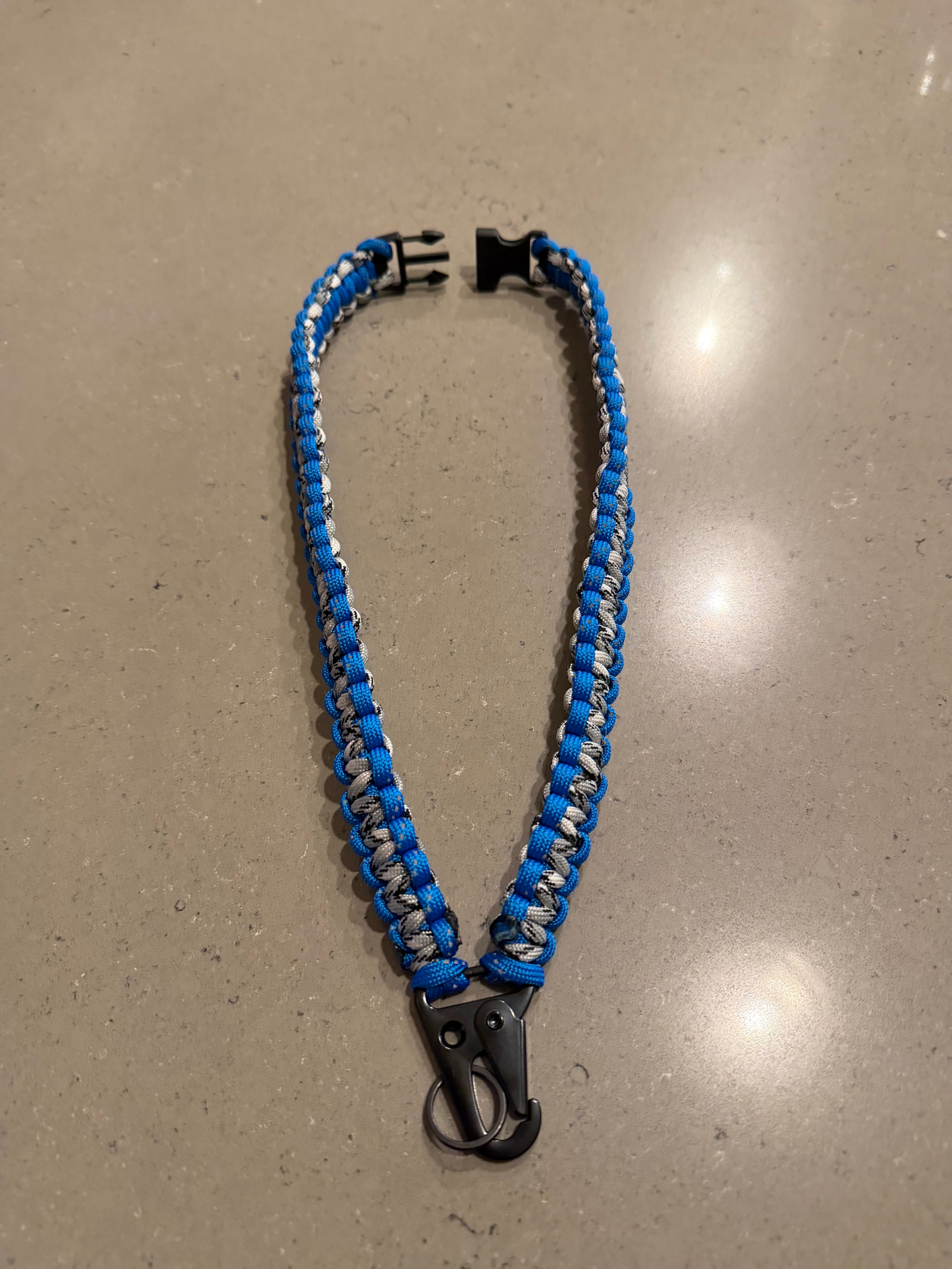 Cobra Lanyard - Grey Camo/Blue